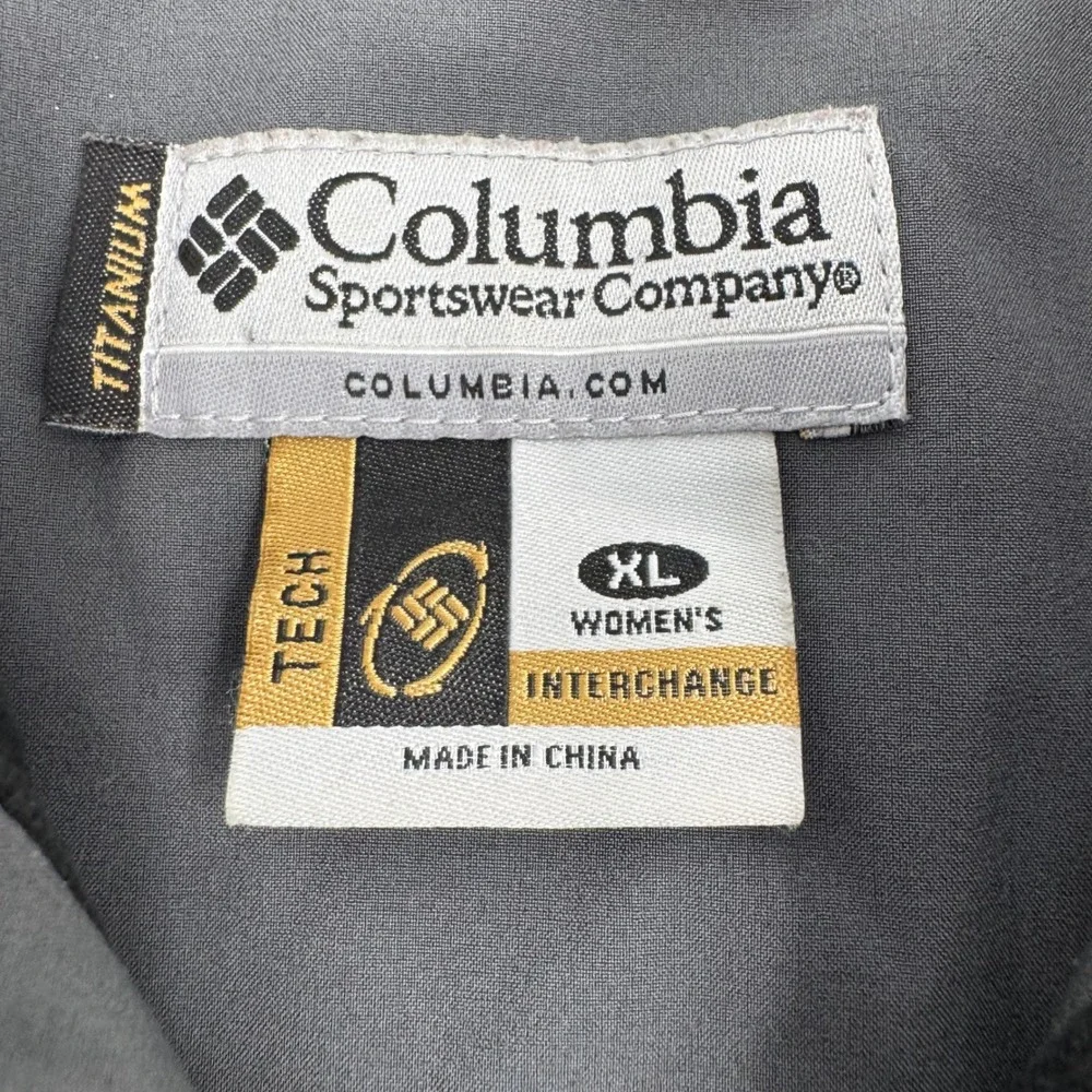 Columbia Titanium Omni Tech Women's Jacket XL Interchange Gray Outdoor‎ Coat